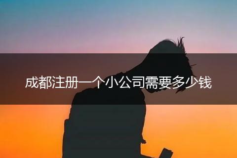 成都注册一个小公司需要多少钱