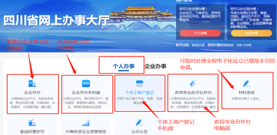 四川省企业开办“一窗通”平台用户注册认证及公司核名注册操作指南