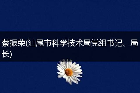 蔡振荣(汕尾市科学技术局党组书记、局长)