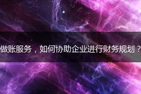 做账服务，如何协助企业进行财务规划？