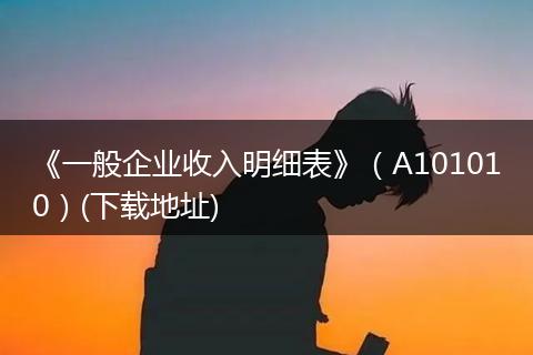 《一般企业收入明细表》（A101010）(下载地址)
