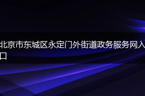 北京市东城区永定门外街道政务服务网入口
