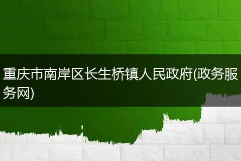 重庆市南岸区长生桥镇人民政府(政务服务网)