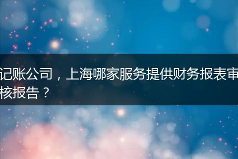 记账公司，上海哪家服务提供财务报表审核报告？