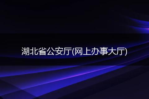 湖北省公安厅(网上办事大厅)