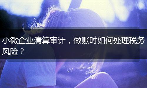 小微企业清算审计，做账时如何处理税务风险？