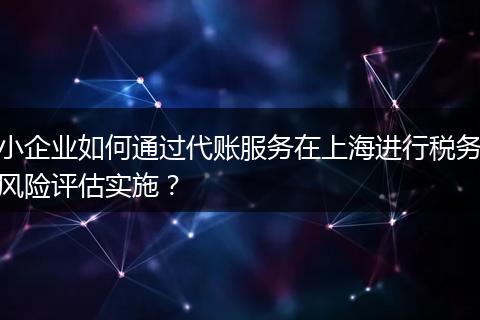 小企业如何通过代账服务在上海进行税务风险评估实施？