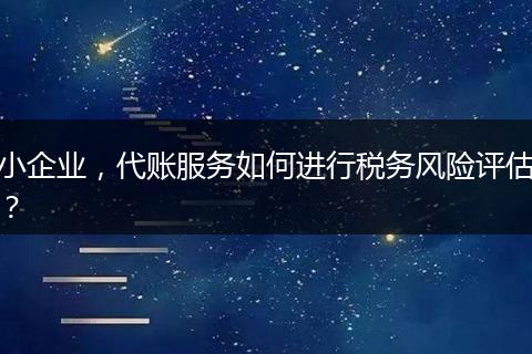小企业，代账服务如何进行税务风险评估？