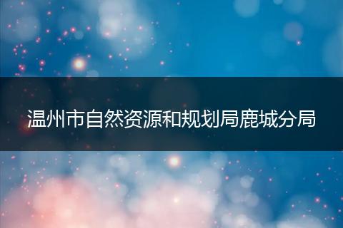 温州市自然资源和规划局鹿城分局