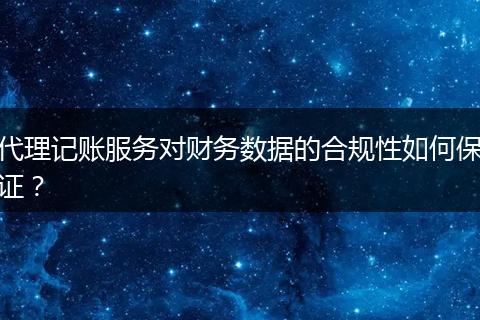代理记账服务对财务数据的合规性如何保证？