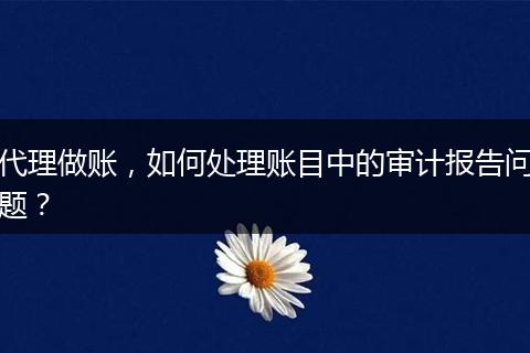 代理做账，如何处理账目中的审计报告问题？