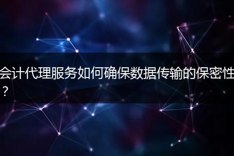会计代理服务如何确保数据传输的保密性？