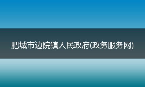 肥城市边院镇人民政府(政务服务网)