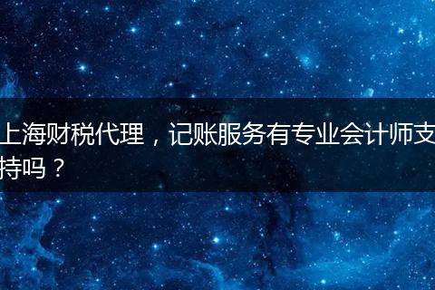 上海财税代理，记账服务有专业会计师支持吗？
