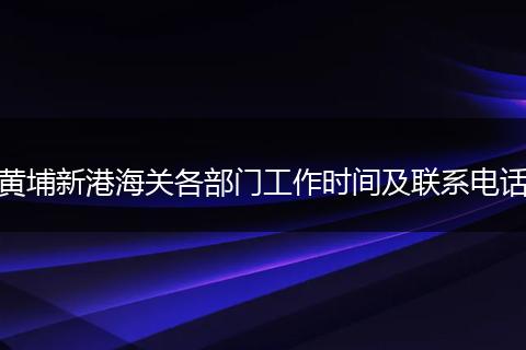 黄埔新港海关各部门工作时间及联系电话