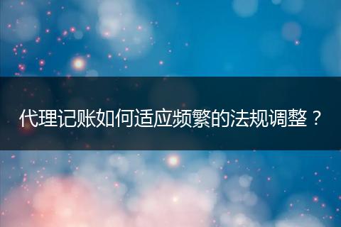 代理记账如何适应频繁的法规调整？