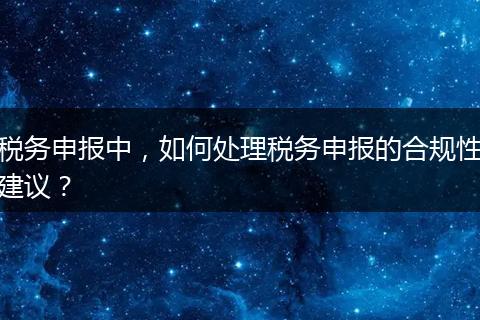 税务申报中，如何处理税务申报的合规性建议？