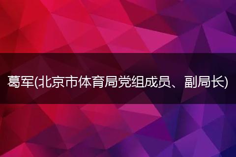 葛军(北京市体育局党组成员、副局长)