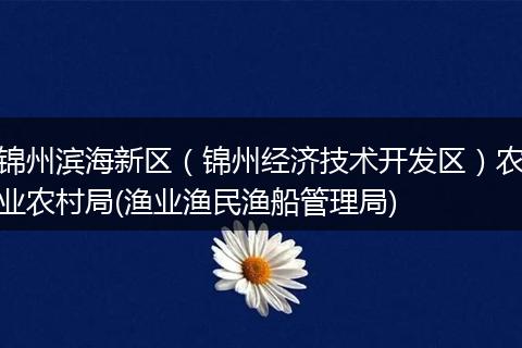 锦州滨海新区（锦州经济技术开发区）农业农村局(渔业渔民渔船管理局)