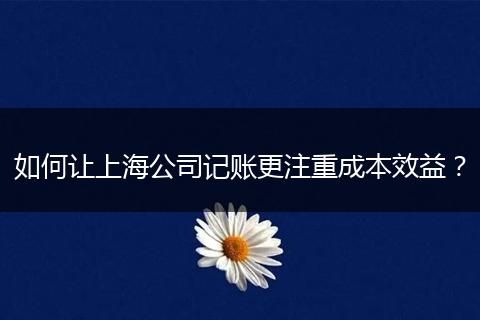 如何让上海公司记账更注重成本效益？