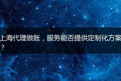 上海代理做账，服务能否提供定制化方案？