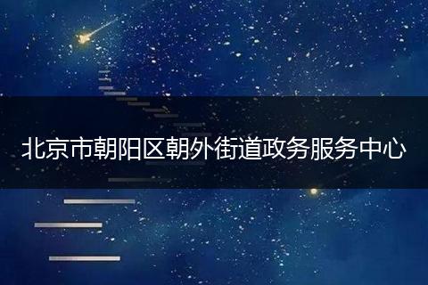 北京市朝阳区朝外街道政务服务中心