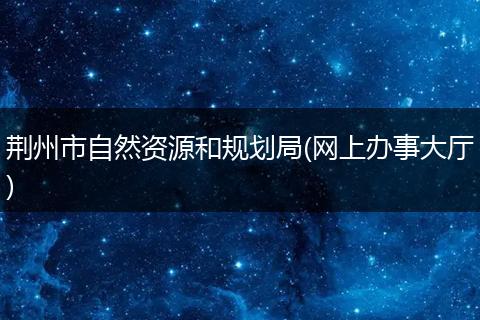 荆州市自然资源和规划局(网上办事大厅)