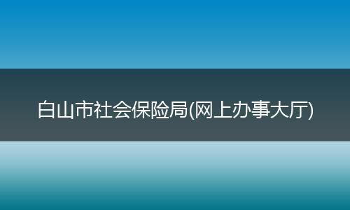 白山市社会保险局(网上办事大厅)