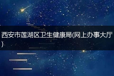 西安市莲湖区卫生健康局(网上办事大厅)