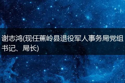 谢志鸿(现任蕉岭县退役军人事务局党组书记、局长)