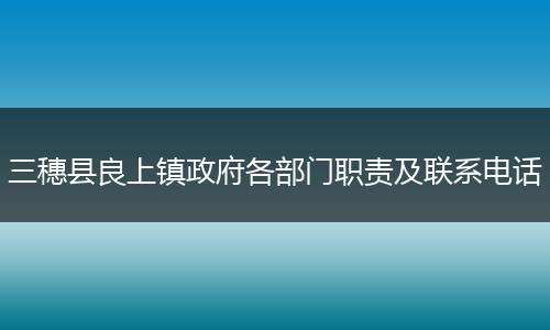三穗县良上镇政府各部门职责及联系电话