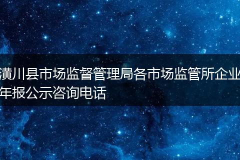 潢川县市场监督管理局各市场监管所企业年报公示咨询电话