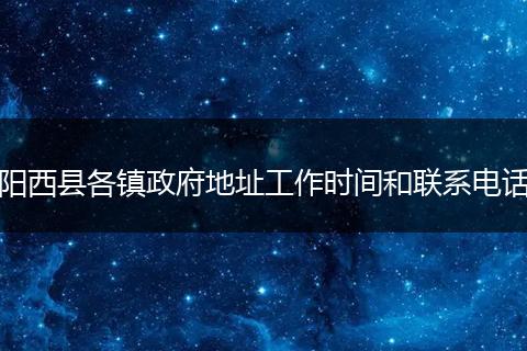 阳西县各镇政府地址工作时间和联系电话