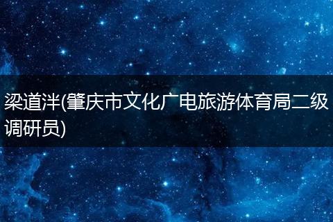 梁道泮(肇庆市文化广电旅游体育局二级调研员)