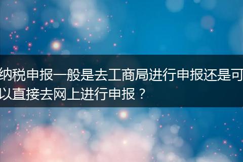 纳税申报一般是去工商局进行申报还是可以直接去网上进行申报？