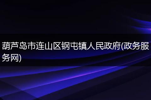 葫芦岛市连山区钢屯镇人民政府(政务服务网)