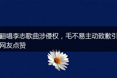 翻唱李志歌曲涉侵权，毛不易主动致歉引网友点赞