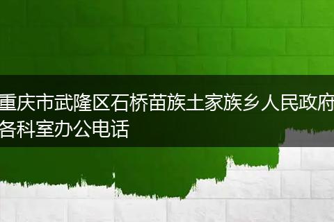 重庆市武隆区石桥苗族土家族乡人民政府各科室办公电话