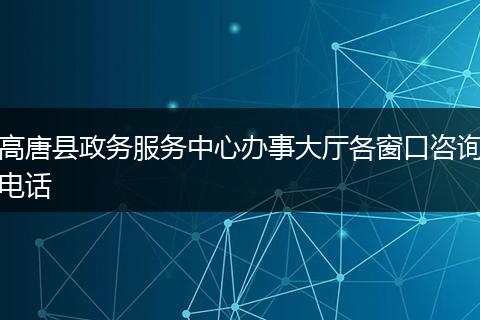 高唐县政务服务中心办事大厅各窗口咨询电话