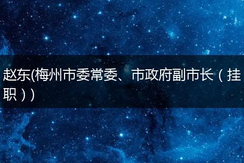 赵东(梅州市委常委、市政府副市长(挂职))