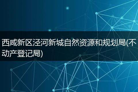 西咸新区泾河新城自然资源和规划局(不动产登记局)