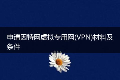 申请因特网虚拟专用网(VPN)材料及条件