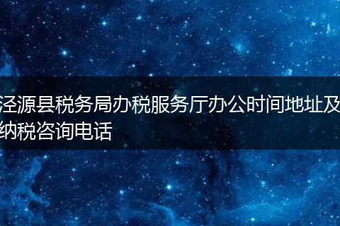 泾源县税务局办税服务厅办公时间地址及纳税咨询电话