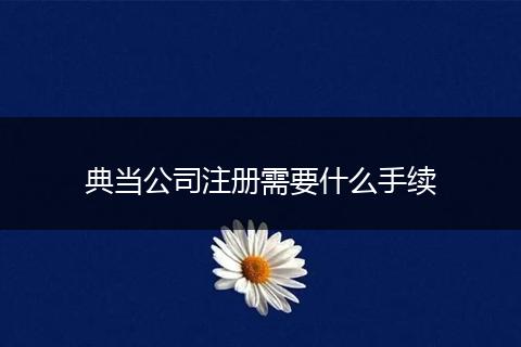 典当公司注册需要什么手续