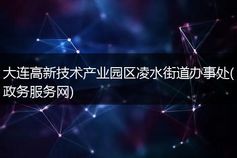 大连高新技术产业园区凌水街道办事处(政务服务网)