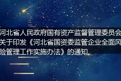 河北省人民政府国有资产监督管理委员会关于印发《河北省国资委监管企业全面风险管理工作实施办法》的通知