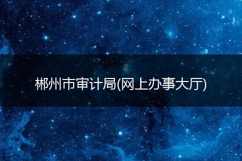 郴州市审计局(网上办事大厅)