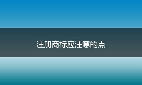 注册商标应注意的点