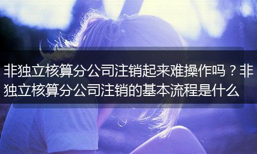 非独立核算分公司注销起来难操作吗？非独立核算分公司注销的基本流程是什么