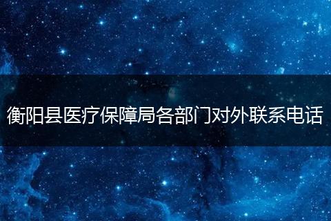 衡阳县医疗保障局各部门对外联系电话